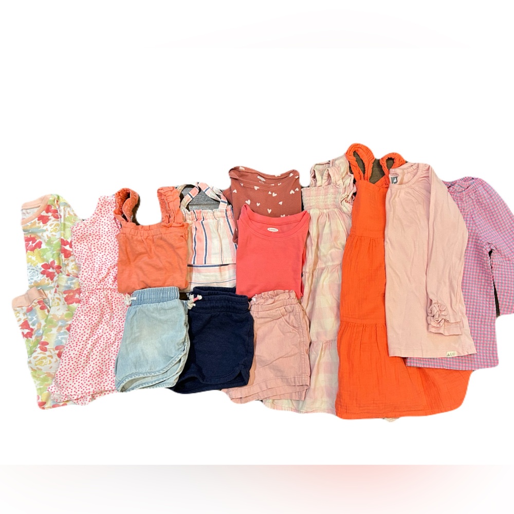 Gap Old Navy Cat & Jack Girls Bundle Dress Shorts Tees Tanks 4 5 XS Pink Floral